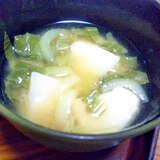 じゃがいも&青梗菜の味噌汁